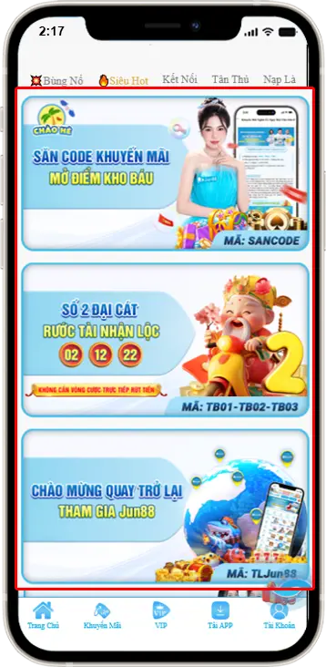 Bước 2: Chọn NGẪU NHIÊN VÀO 1 KHUYẾN MÃI CODE SẼ RƠI NGẪU NHIÊN » Truy cập thường xuyên để nhận code